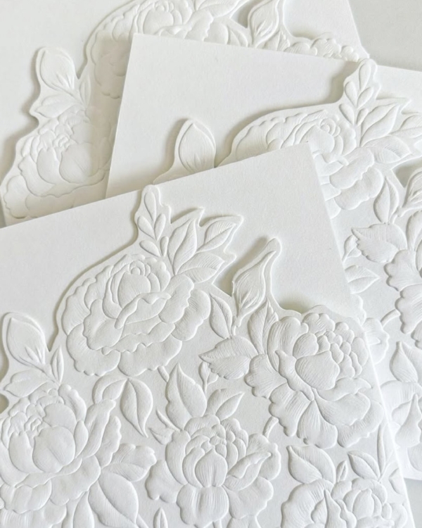 32 Blind Embossed Stationery Ideas for Weddings and Beyond