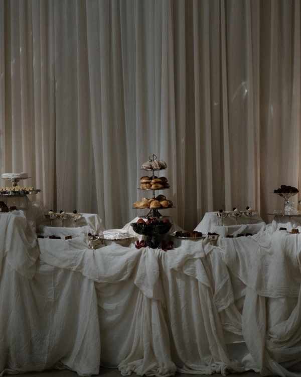 Classical European for Wedding Decor | Draped Fabrics, Candles, and Antique Silverware