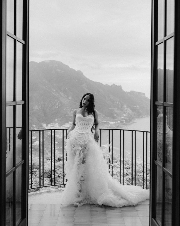 A High Fashion Wedding Laced with Red Roses on the Amalfi Coast, Italy