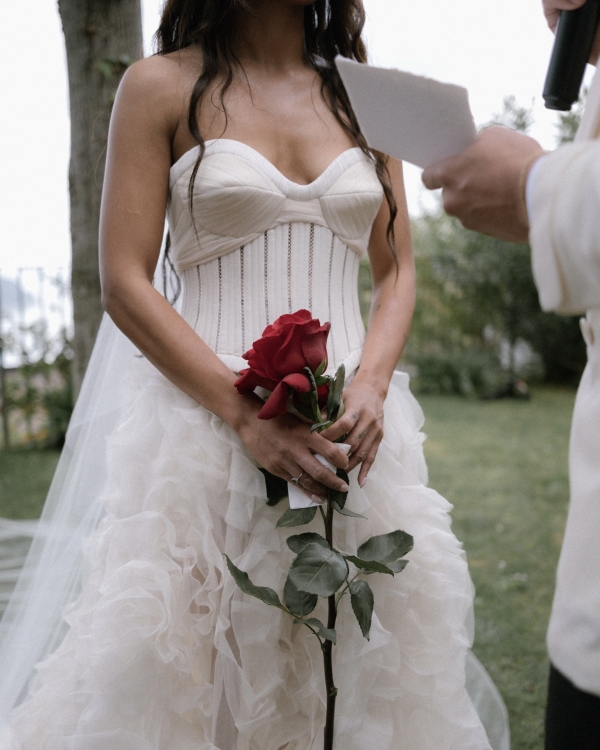 A High Fashion Wedding Laced with Red Roses on the Amalfi Coast, Italy