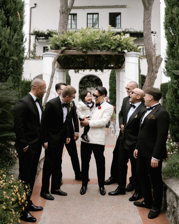 A High Fashion Wedding Laced with Red Roses on the Amalfi Coast, Italy