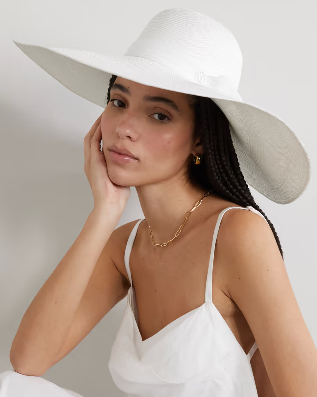 White Designer Wide Brim Bridal Wedding Fashion Hat, Women's Hats