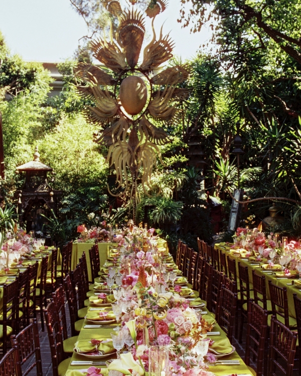 Maximalism Meets Art Deco Glamor in a Secret Garden Wedding in Hollywood