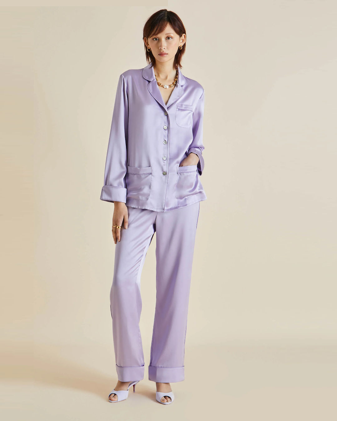 Womens Carine Gilson purple Silk Lace-Trim Slip Dress