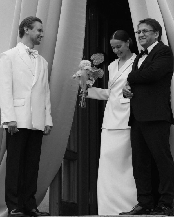 A Whimsical Wedding with a Giant Bow and Curved Tablescape