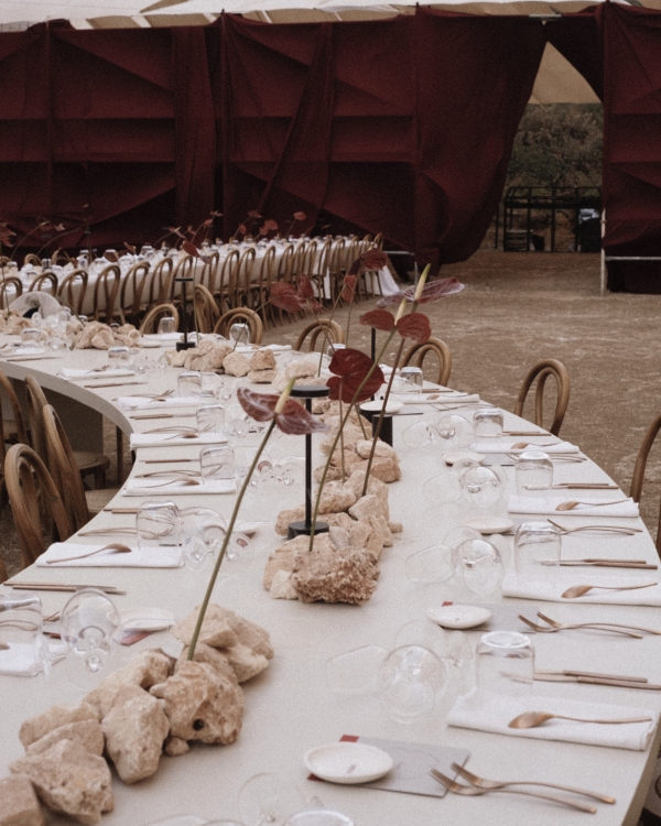 An Intimate Menorca Quarry Wedding with Avant-Garde Design, Gospel Harmonies & Vintage Bridal Looks