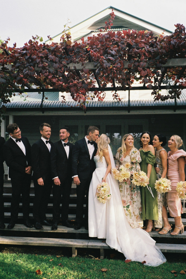 Isabella & Sam’s Elegant Wedding at Glenrock Gardens | Photo | English Country Garden Bridal Party in Tenterfield