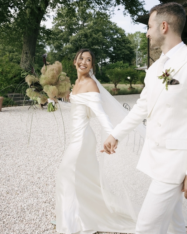 A Bold Destination Wedding in Umbria with Chartreuse Drapery & a Surprise Movie Moment