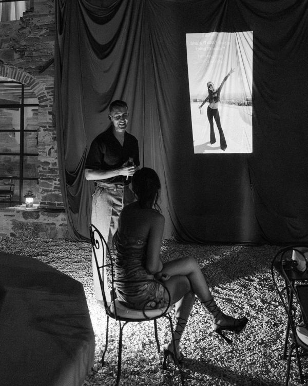 A Bold Destination Wedding in Umbria with Chartreuse Drapery & a Surprise Movie Moment